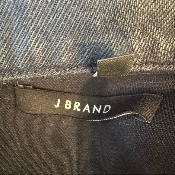 🌈 6/$60, J Brand, Black, Distressed, Wax Cotton, Denim, Jacket, Size Medium - Picture 4 of 6